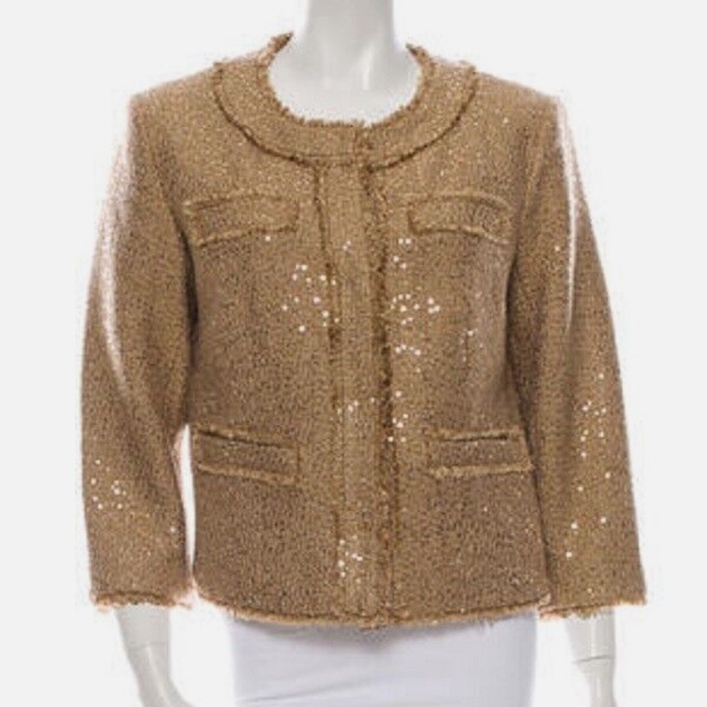 Cropped gold jacket - Picture 2 of 9